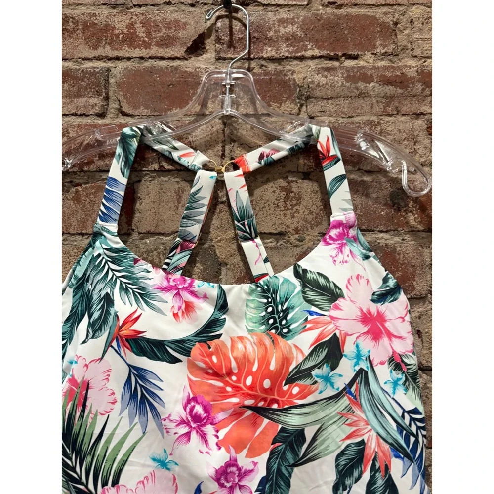 Jantzen Tropical Floral One Piece Swimsuit Multicolor 18W NWT
